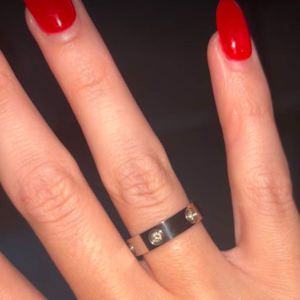 NEW Silver Cubic Zirconia Love Ring